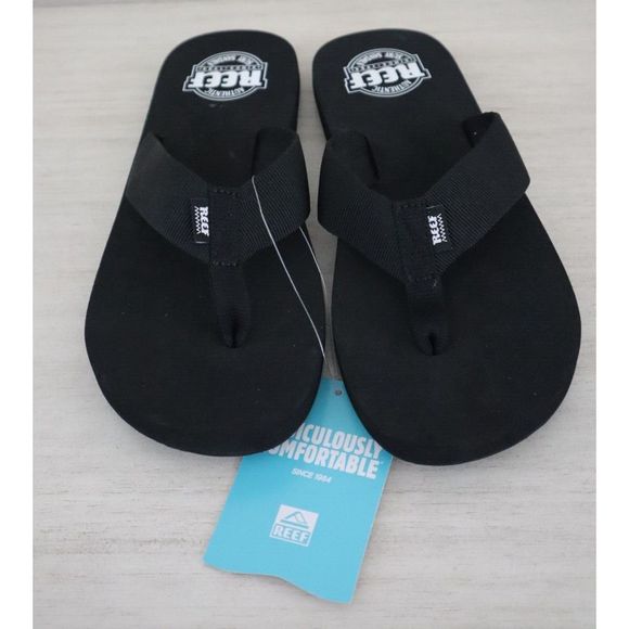 Reef RF002640 Men's Sz 8 Women's 9.5 Black Todos Surf Flip Flop Sandals - Picture 1 of 7